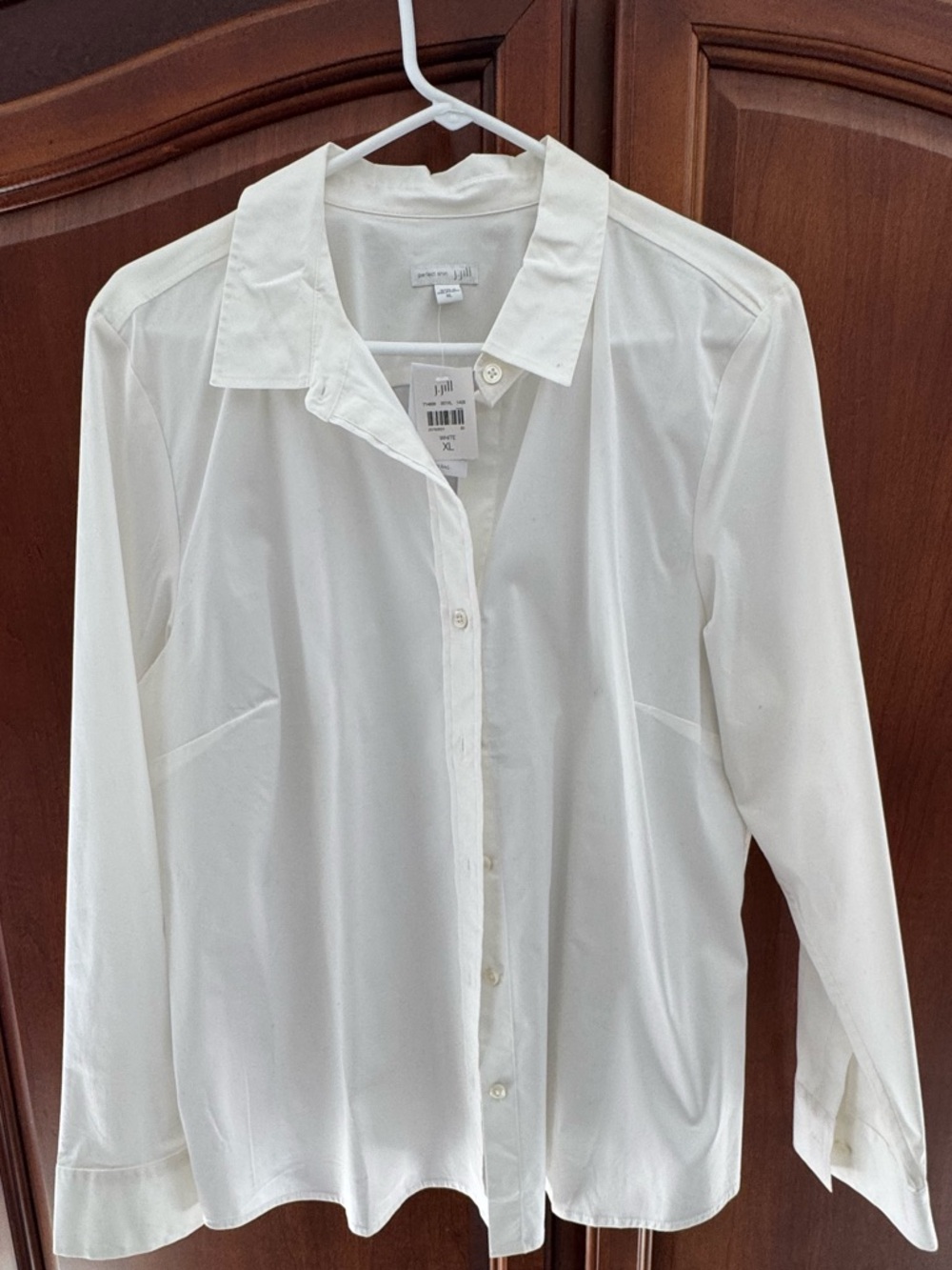 J Jill Classic White Button-Up Blouse NWT XL